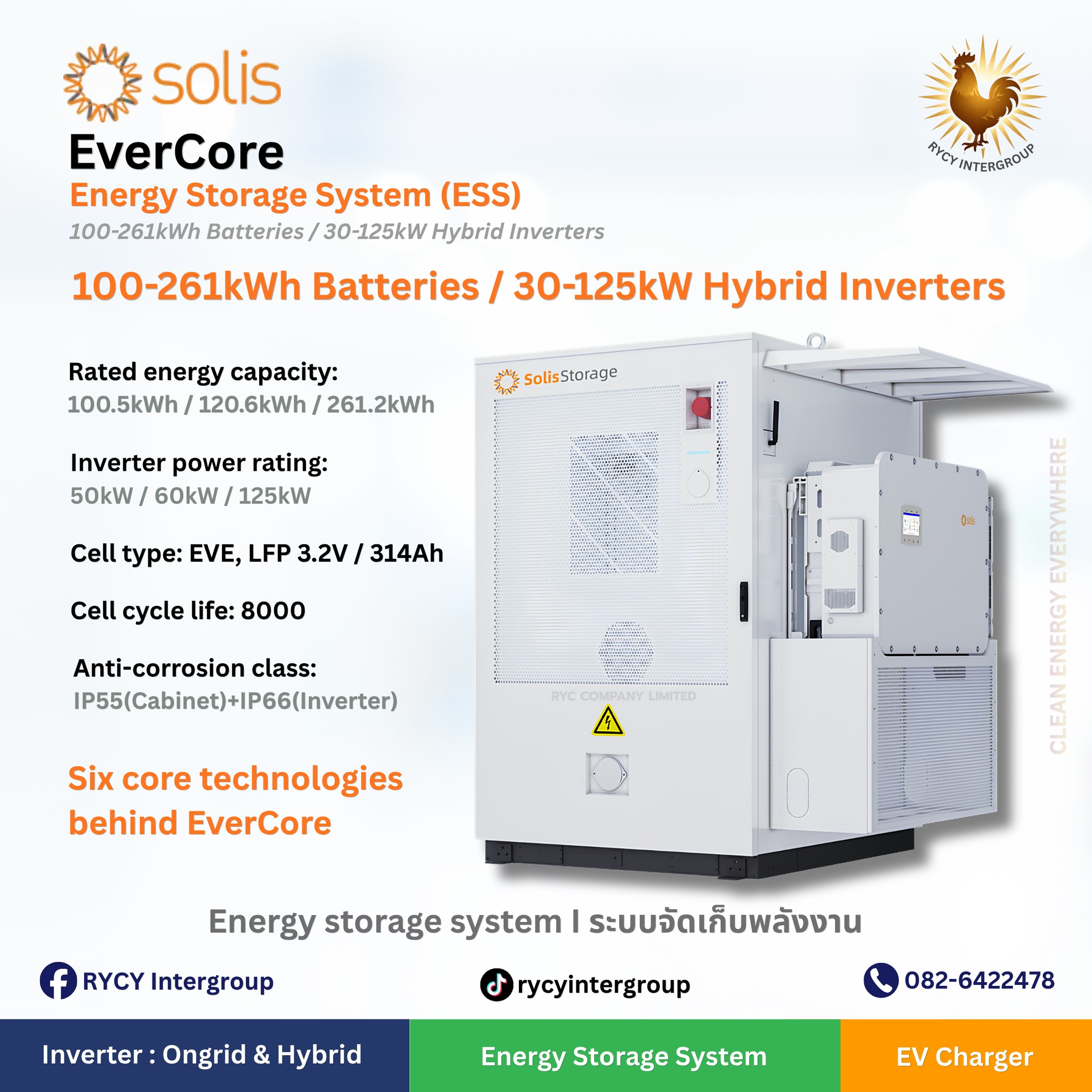Solis EverCore ระบบกักเก็บพลังงาน (ESS)